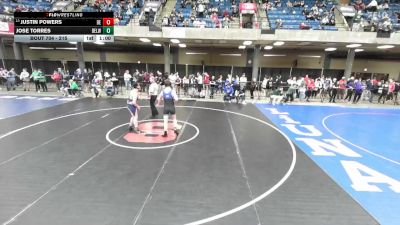 215 lbs Cons. Round 2 - Justin Powers, Lincolnway East vs Jose Torres, Unattached