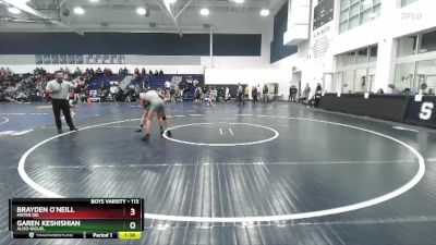 113 lbs Quarterfinal - Garen Keshishian, Aliso Niguel vs Brayden O`Neill, Mater Dei