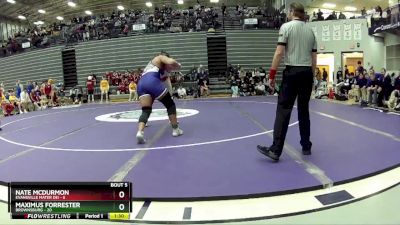 285 lbs Semis & 1st Wrestleback (8 Team) - Maximus Forrester, Brownsburg vs Nate McDurmon, Evansville Mater Dei