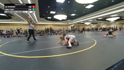 109 lbs Consi Of 32 #1 - Lia Stenger, Etiwanda HS vs Emily Saiz, Stout Wr Ac