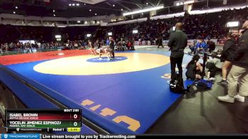 Girls 100 lbs Cons. Round 1 - Isabel Brown, Battle Ground (Girls) vs Yocelin Jimenez Espinoza, Federal Way (Girls)