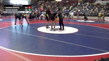 4A 106 lbs 3rd Place Match - Jackson Moretto, GRAVETTE HIGH SCHOOL vs Nathan Osburn, Central Arkansas Christian School
