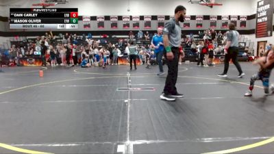 60 lbs Cons. Semi - Mason Oliver, Summerville Takedown vs Dain Carley, Cobra Wrestling Club