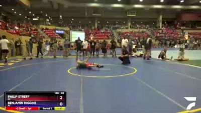 92 lbs Cons. Semi - Philip Streff, NE vs Benjamin Higgins, AZ