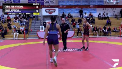 131 lbs 1st Place Match - Carolina Moreno, Southern Oregon University vs Paige Respicio, University Of Providence