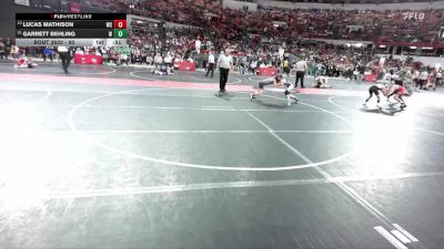 90 lbs Quarterfinal - Garrett Behling, Bay Port Wrestling vs Lucas Mathison, West Salem/Bangor