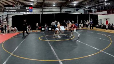 74 kg Cons. Round 9 - Drayden Morton, West Coast Regional Training Center vs Dylan Evans, Pittsburgh Wrestling Club