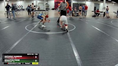 100 lbs Round 2 - Brighton Prine, Unattached vs Anthony Saindon, Colonial Pride