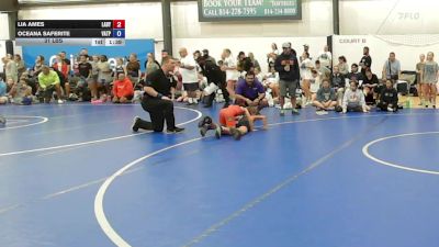 31 lbs Rr Rnd 7 - Lia Ames, Lady Warriors United - W vs Oceana Saferite, Virginia Team Predator - W