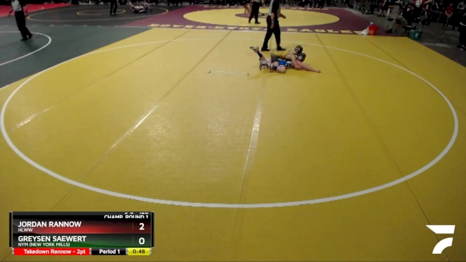120 lbs Champ. Round 1 - Jordan Rannow, HLWW vs Greysen Saewert, NYM ...