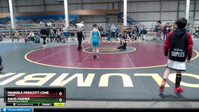 87 lbs Semifinal - David Farmer, Grangeville Youth vs Manisela Prescott-Cohen, Suples