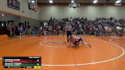 105 lbs Cons. Round 3 - Bradley Sabens, Chelsea Middle School vs Stephen Barry, New Hope HS