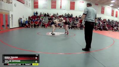 115 lbs Cons. Round 3 - Emma Traugh, Canton South vs Taylor Simmons, United