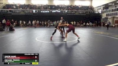 174 lbs Champ. Round 1 - Jakob Hand, Mt. San Antonio College vs Michael Tinoco, Sierra College