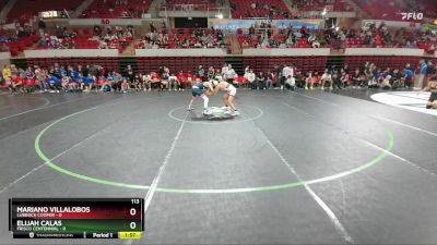 113 lbs Quarters & 1st Wb (16 Team) - Mariano Villalobos, Lubbock Cooper vs Elijah Calas, Frisco Centennial