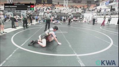92 lbs Rr Rnd 1 - Ares Pearson, Timberwolves vs Ezekiel Boyd, Harrah Little League Wrestling