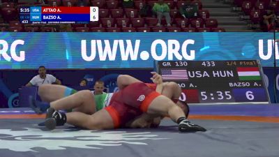 130 kg 1/4 Final - Aden Attao, United States vs Adolf Bazso, Hungary
