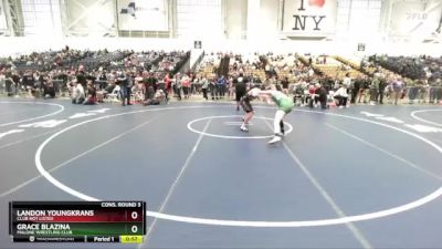131 lbs Cons. Round 3 - Landon Youngkrans, Club Not Listed vs Grace Blazina, Malone Wrestling Club