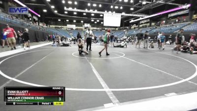 80 lbs Round 2 (6 Team) - Evan Elliott, Kansas Warriors 1 vs William Connor Craig, Untouchables