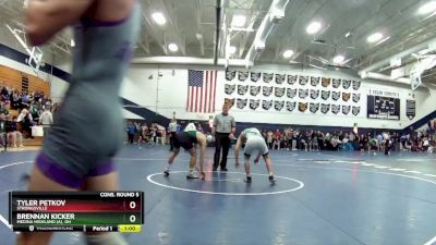 144 lbs Cons. Round 5 - Tyler Petkov, Strongsville vs Brennan Kicker, Medina Highland (A), OH