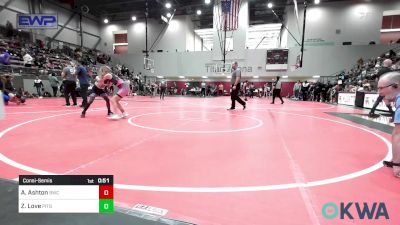 80 lbs Consolation - Addilyn Ashton, Bartlesville Wrestling Club vs Zavion Love, Pitbull Wrestling Academy