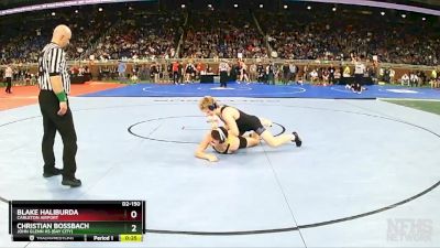 D2-150 lbs Cons. Round 1 - Christian Bossbach, John Glenn HS (Bay City) vs Blake Haliburda, Carleton Airport