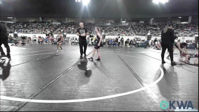 85 lbs Consi Of 8 #2 - Aliyah Golden, Wyandotte Youth Wrestling vs ZaNique Miller, Cowboy Wrestling Club
