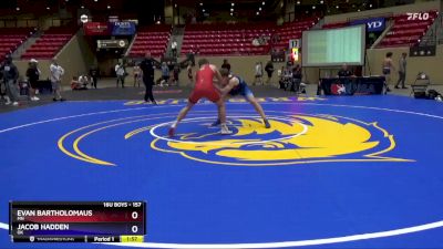 157 lbs Cons. Semi - Evan Bartholomaus, MN vs Jacob Hadden, OK