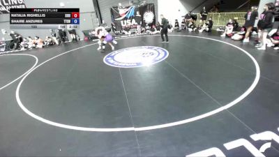 155 lbs Natalia Righellis, SDIKWA - San Diego-Imperial Kids Wrestling Association vs Shaire Anzures, TCWA - Tri-Counties Wrestling Association