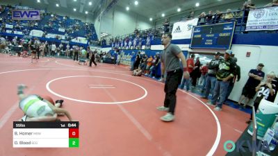 55 lbs Round Of 16 - Barrett Homer, Mustang Bronco Wrestling Club vs Oakley Blood, Blaine County Grapplers