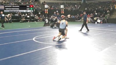 132 lbs Round Of 32 - Anthony Saldana, Paloma Valley (SS) vs Bryce Pasvogel, Clovis North (CS)