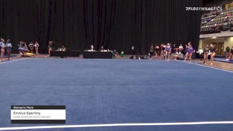 Emelya Sperling - Women's Pairs, Great American Gymn. Express - 2021 Women's Xcel Region 4 Championships