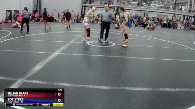 120 lbs Round 3 (8 Team) - Jillian Blake, South Side WC vs Zoe Sykes, Full Circle