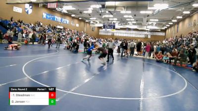 135 lbs Cons. Round 2 - Travis Steadman, Bruin Wrestling Club vs Drew Jensen, Pleasant Grove Jr. High