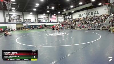 150 lbs Quarterfinal - Wyatt Horton, Temecula Valley vs Reed Highsmith, Murrieta Mesa