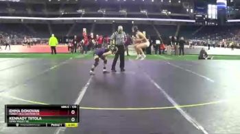 Girls - 125 lbs Quarterfinal - Kennady Tiitola, Swan Valley HS vs Emma Donovan, Forest Hills Eastern HS