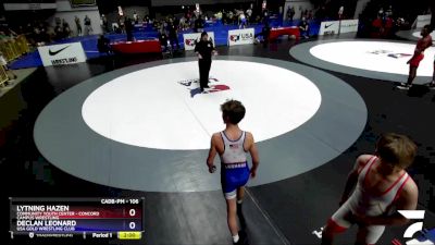 106 lbs Semifinal - Lytning Hazen, Community Youth Center - Concord Campus Wrestling vs Declan Leonard, USA Gold Wrestling Club