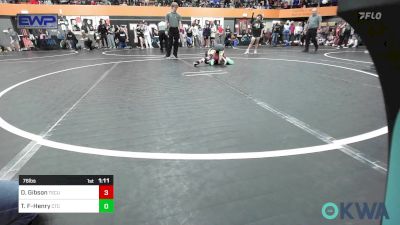 76 lbs Quarterfinal - Desmond Gibson, Tecumseh Youth Wrestling vs Ted Fuggett-Henry, Comanche Takedown Club