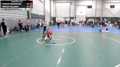 95 lbs 1st Place Match - Nathan Hemmingsen, Boone Central vs Bryant Callaway, Sherman Challengers
