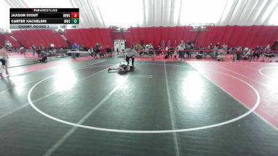 12U True Beginner - 82.4-85.2 Champ. Round 3 - Jaxson Stout, River Bend Wrestling Club vs Carter Kachelski, Mukwonago Wrestling Club