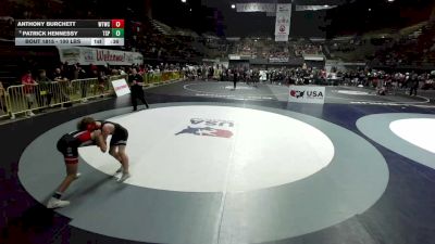 100 lbs Champ. Rd Of 32 - Anthony Burchett, Woodlake Tiger Wrestling Club vs Patrick Hennessy, The Snake Pit