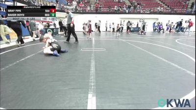 61 lbs Semifinal - Gray Fife, Tecumseh Youth Wrestling vs Baker Boyd, Rough Riders
