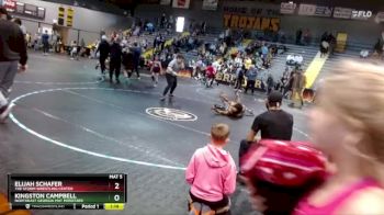 129 lbs Round 3 - Kingston Campbell, Northeast Georgia Mat Monstars vs Elijah Schafer, The Storm Wrestling Center