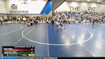 85 lbs Cons. Round 1 - Milo Rees, Jordan Junior Wrestling vs Jeremiah Ares, Fremont Wrestling Club