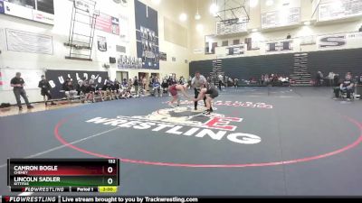 132 lbs Champ. Round 1 - Lincoln Sadler, Kittitas vs Camron Bogle, Cheney