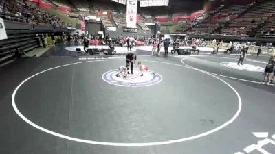43 lbs Cons. Semis - Zayn Sandoval, Sanger Warpath Wrestling Club vs Azalea Garcia, Red Wave Wrestling