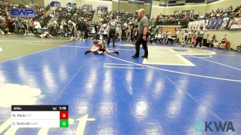 61 lbs Semifinal - Newt Peck, Hinton Takedown Club vs Colten Sumrall, Harrah Little League Wrestling