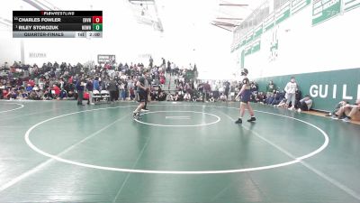 157 lbs Quarterfinal - Charles Fowler, East Haven vs Riley Storozuk, Notre Dame-West Haven