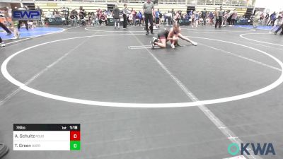 78 lbs Rr Rnd 2 - Ava Schultz, Rough Riders vs Taylan Green, Harrah Little League Wrestling