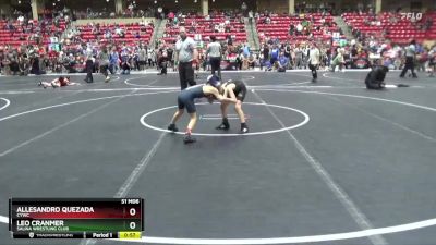 61 lbs Quarterfinal - Allesandro Quezada, CYWC vs Leo Cranmer, Salina Wrestling Club